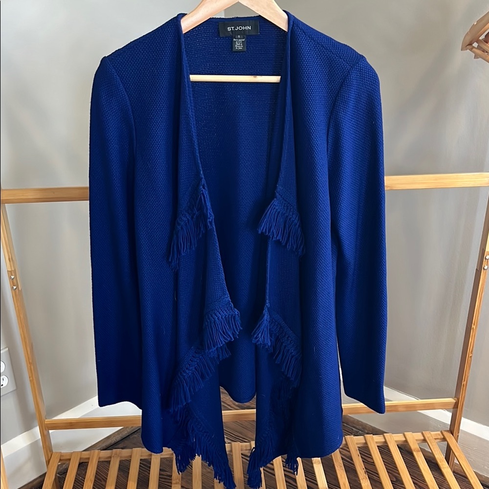 St. John Blue Cardigan Sweater